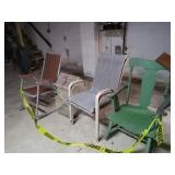 4 chairs and birdhouse