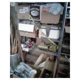 Metal shelf and contents