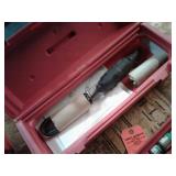 Red toolbox box and contents