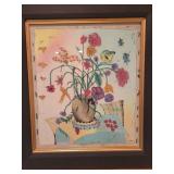 Art: semi precious stones on glass