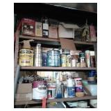 Metal shelf and contents