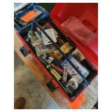 Red toolbox and Plumbing contents