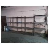 4 metal shelves