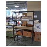 Metal shelves and contents