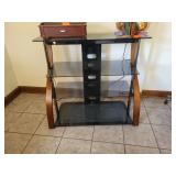 Glass/wood media stand
