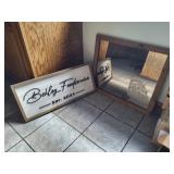 Behlog sign and mirror