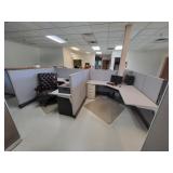 4 cubicles with desks
