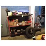 Metal cart and contents