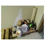 Pallet of various mortar and oils