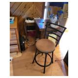 Stool and two stands with contents