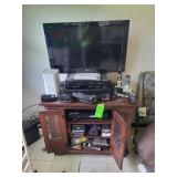 Cabinet, tv, electronics lot