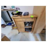 Rolling wood cart no contents