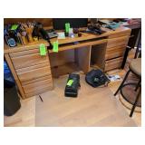 Six drawer wood desk
