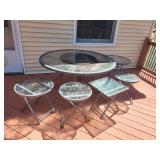 Patio dining table & 5 end tables