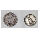 1945D US Philippins 10 Centavos & 1900 Indian Head