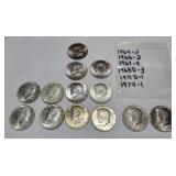 13 Kennedy 1/2 Dollars