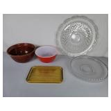 Lg Platter Candlewick Bowl & Stoneware Bowl
