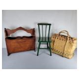 Magazine Holder, Time Out Chair Pal Leaves Basket