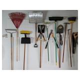Walls of Tools: Brooms Fiskers Rakes Shovels MORE