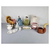 Turkey, Goose Pitcher, Cream Pitcher, Sm Vases