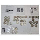 33 Silver Quarters 1930