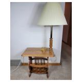 Oak Magazine & Lamp Stand 23" L x 16" W x 53" H