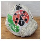 Mosaic ladybug garden rock