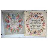 Cloth wall hangings with words of wisdom