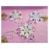 Glass Christmas Snowflake Ornaments 3 -$10 ea