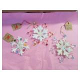 Glass Christmas Snowflake Ornaments 3 -$10 ea