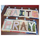 Faith & Pray wall hangings