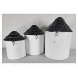 Metal Silo Canister set of 3. retail $50.