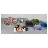 Quilted bowl cozies, bowls, wrist band oil carrier