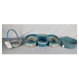 Handmade wrapped basket & bowls
