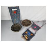Handmade purses & wrapped bowls