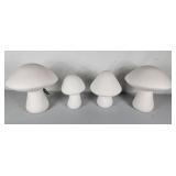 Unfinished Ceramic Mushrooms S-M-L