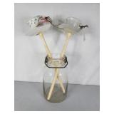 1 Gallon Glass Far & Garden Stake Cup/Saucer dï¿½cor