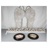 2-Wall Plaques, Sweet Dreams 19" x22" & Wood Wings