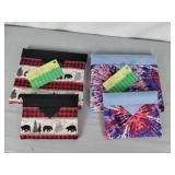Two, two piece sets handmade clutch
