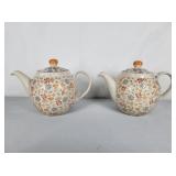Pair of Teapots with floral pattern 6.5" High