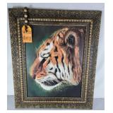 Antique framed tiger print