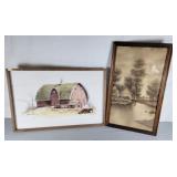 Framed barn art