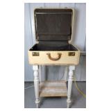 Repurposed luggage side table