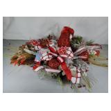 Santa hat table top wreath
