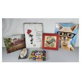 Wall Art Llama, rooster, floral, Barn motif