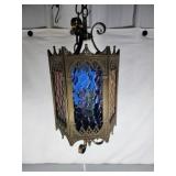 Hanging Light colored glass panels  Remote Candle