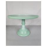 Green Cake stand - Repo Jadeite 7" H x 10" D
