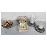 Handmade goat soap, ceramic trinket bowl, tealight