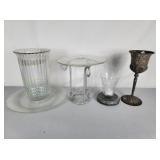 Metal Stem Glass, Glass Vase, Upcycled Glass
