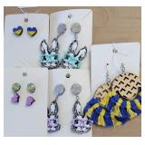 Decorative Earrings: Bunnies Hearts 5 pairs